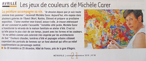 Michele CARER - Article de presse - Metropole - 10-11/2010