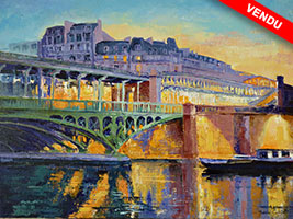 Michele CARER - peintre - toile - Pont de Bir Hakeim