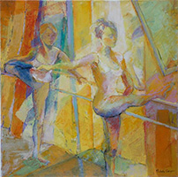 Michele CARER - peintre - toile - Exercices  la barre