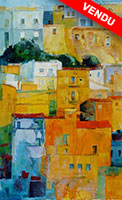 Michele CARER - peintre - toile - Upper town and lower town