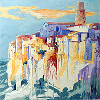 Michele CARER - peintre - toile - Il jaillit de la roche