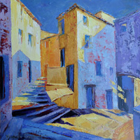 Michele CARER - peintre - toile - Ruelle