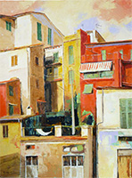 Michele CARER - peintre - toile - Vacances romaines