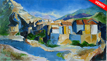 Michele CARER - peintre - toile - Village et couleurs